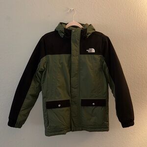 The North Face Youth Olive and Black Snow Jacket